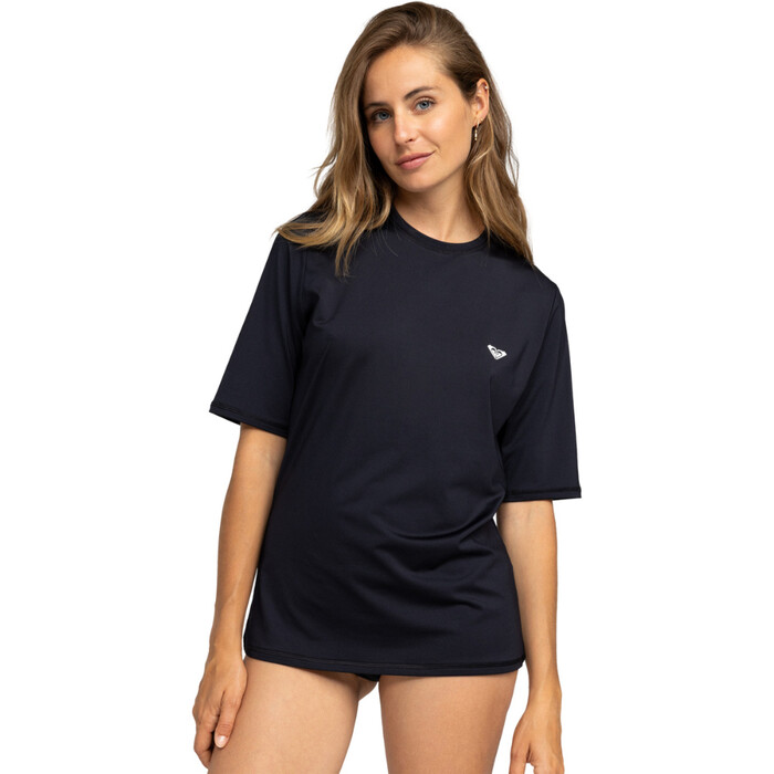 ラッシュガード ROXY Enjoy Wave Short Sleeve Loose Fit Rash Guard KVJ0 ERJWR Roxy Women's Standard Enjoy Waves Short Sleeve Loose Fit